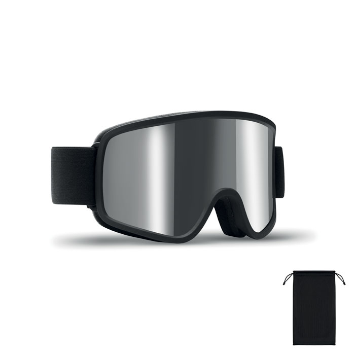 Masque de ski personnalisé UV400 catégorie 3 Niseko Argent brillant